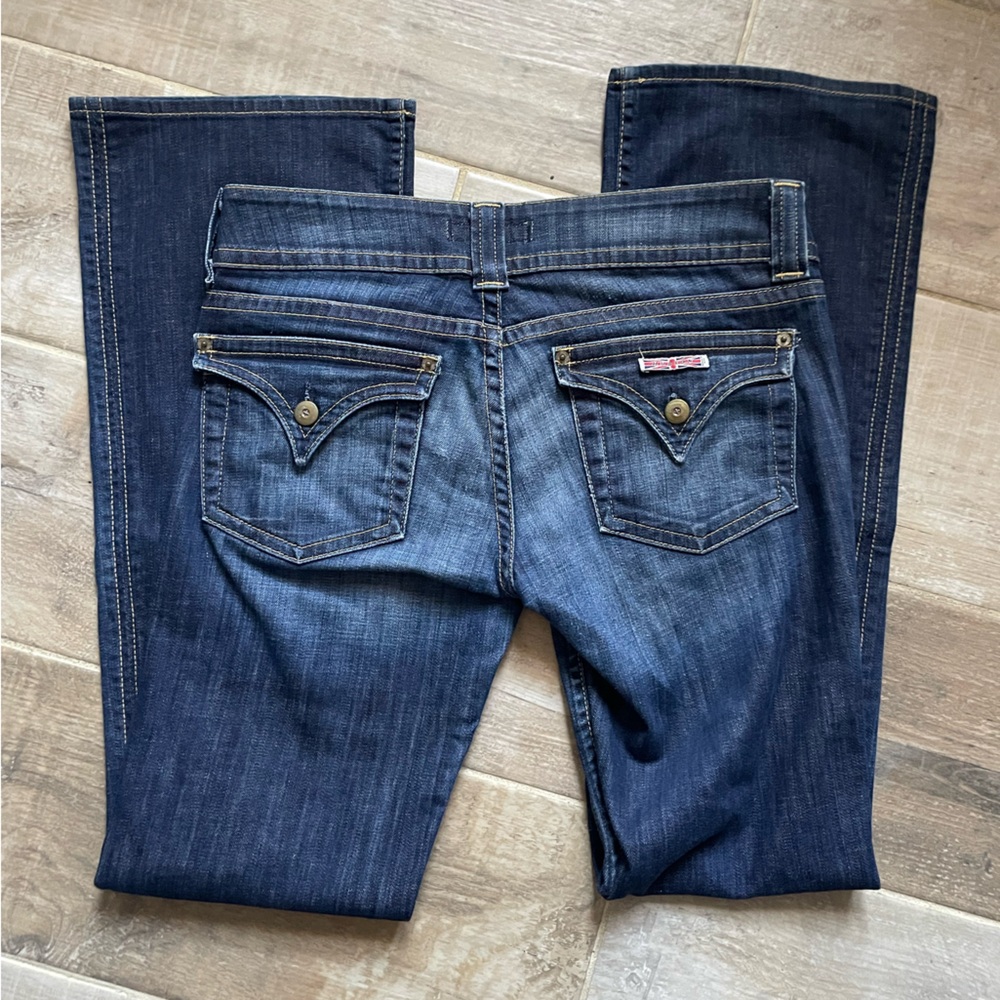 Vintage Hudson Low Rise Flare Jeans Y2K Distressed Detail